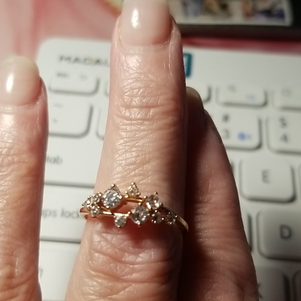 Gold Ring with Cubic Zirconia